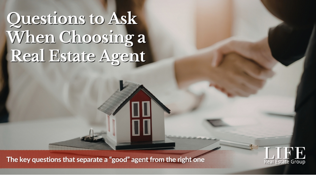 Professional handshake between a real estate agent and client over a table with a model home, representing choosing the right real estate agent